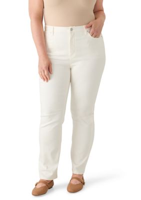 Anne Klein Women's Plus Size Stretch Sateen Denim Pants