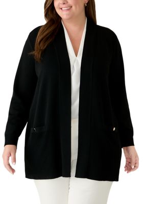 Anne Klein Women's Plus Size Rib Pocket Cardigan