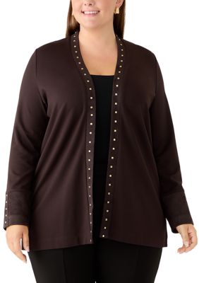 Anne Klein Women's Plus Size Heatset Serenity Knit Cardigan