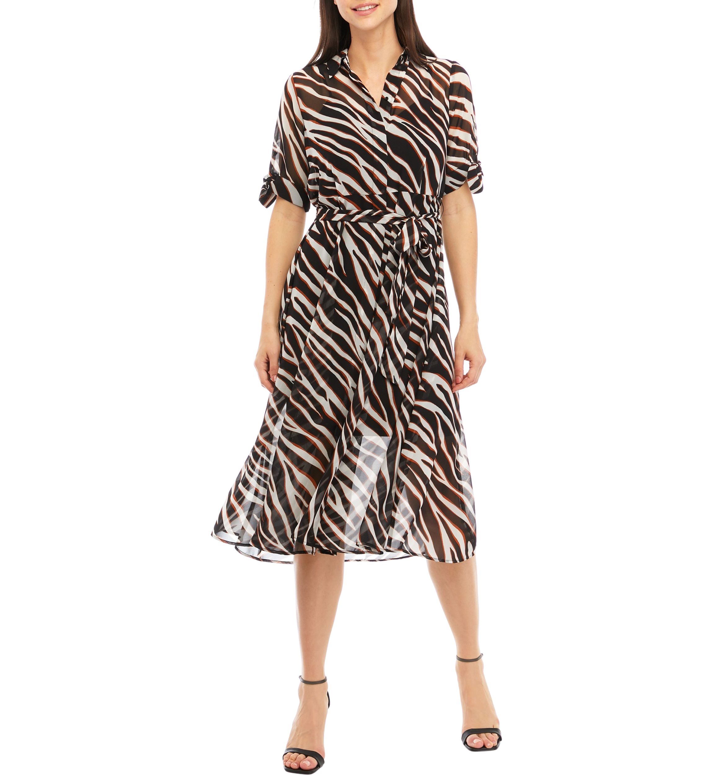 Womens Tie Sleeve Shirtdress