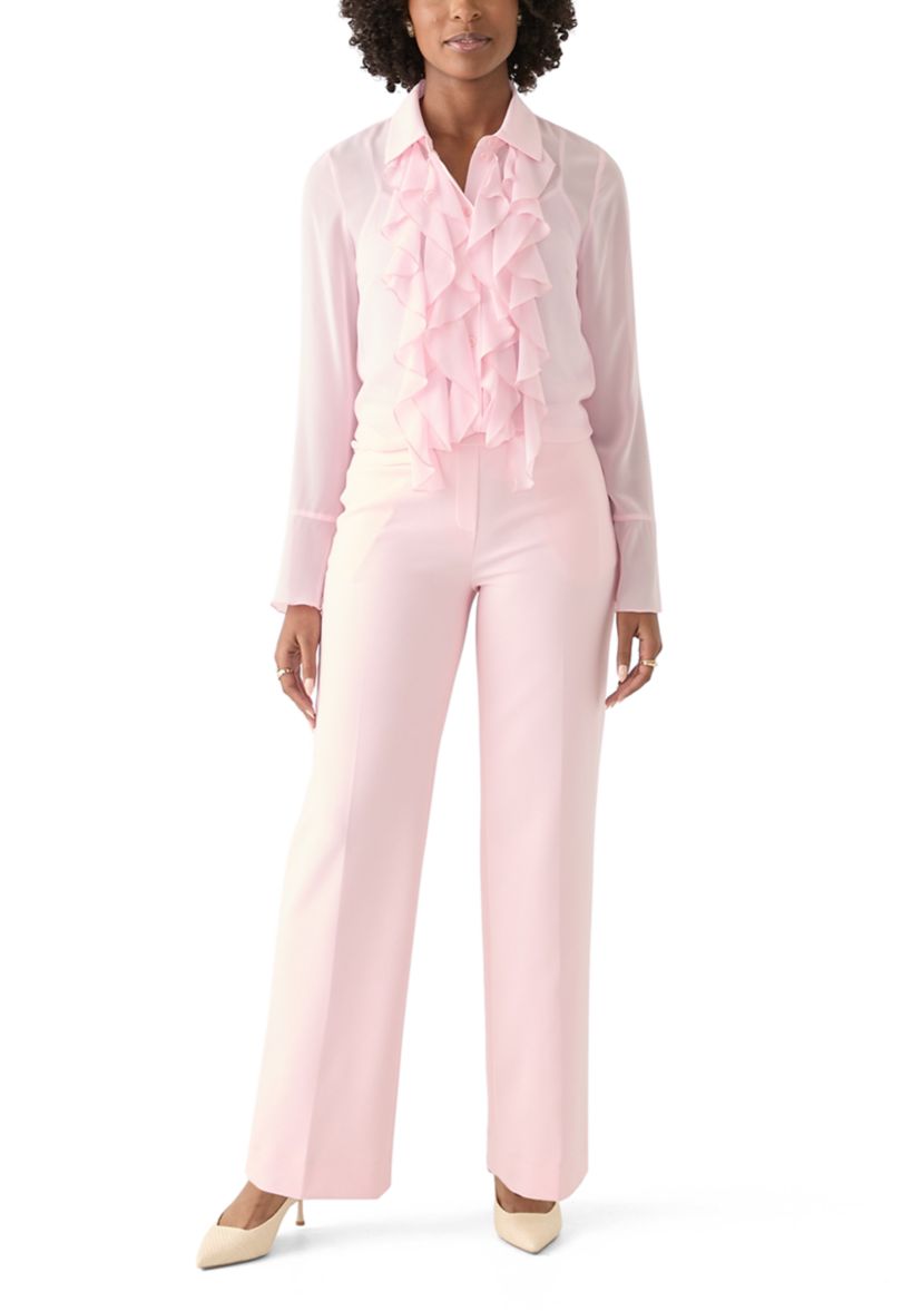 Womens Cascading Ruffle Blouse