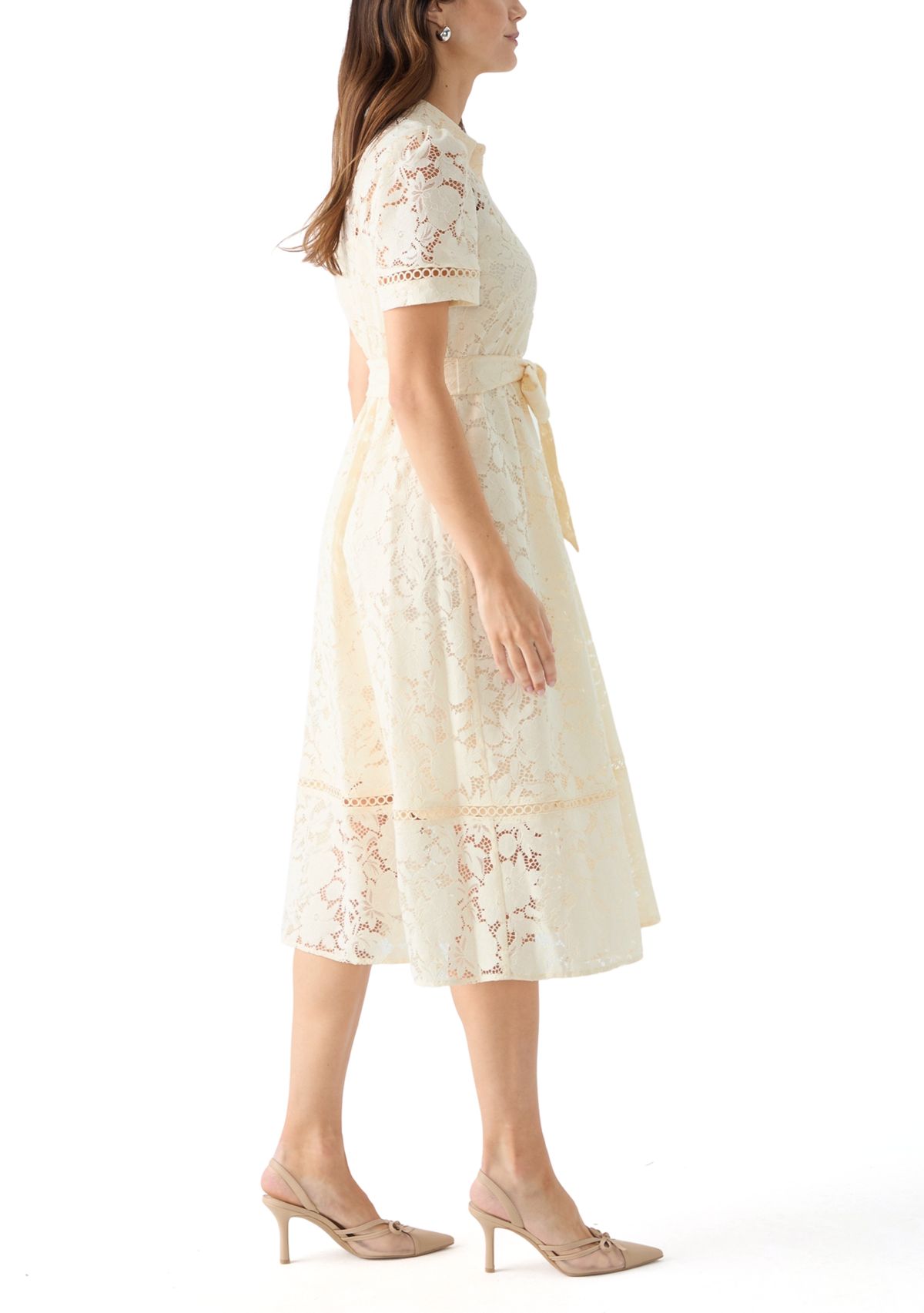 Womens Tea Length Shirt Dress