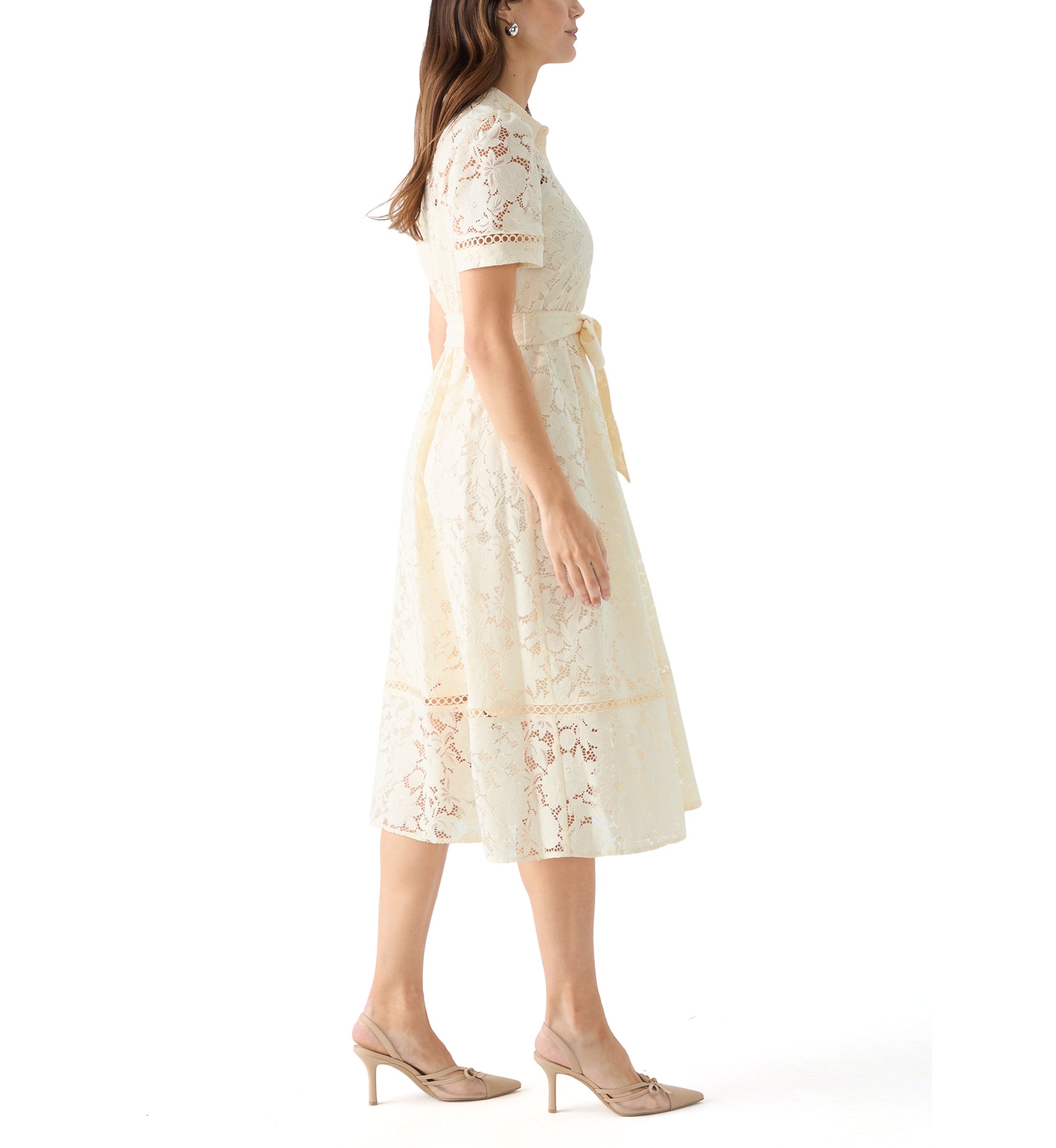 Womens Tea Length Shirt Dress