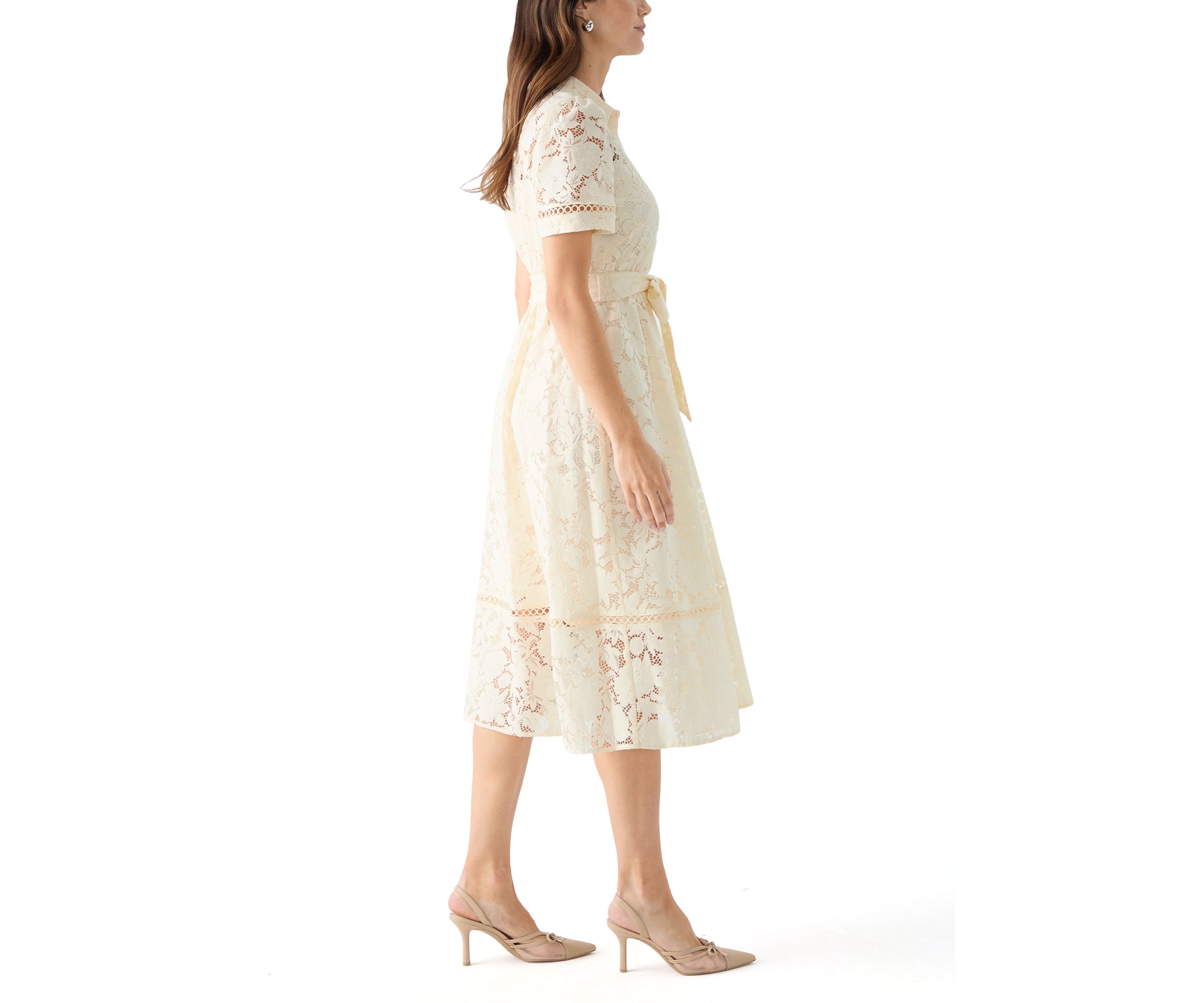 Womens Tea Length Shirt Dress