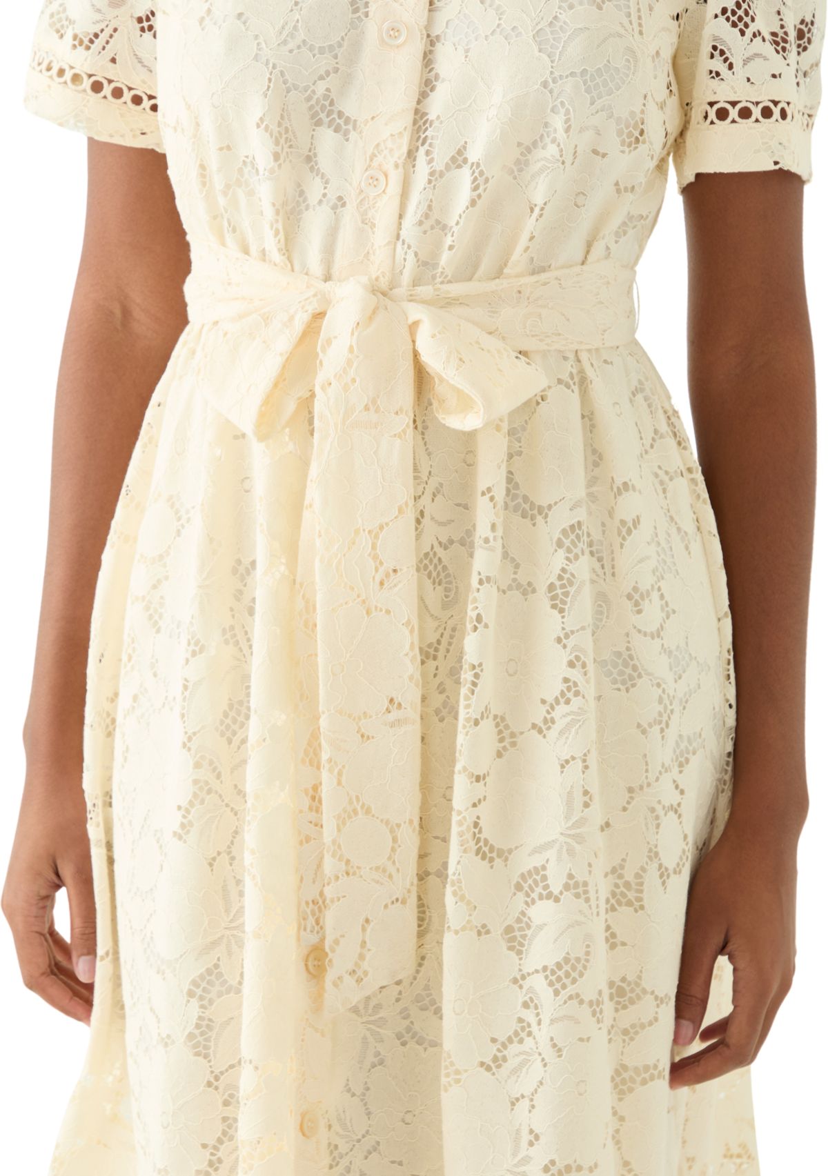 Petite Short Sleeve Lace Dress