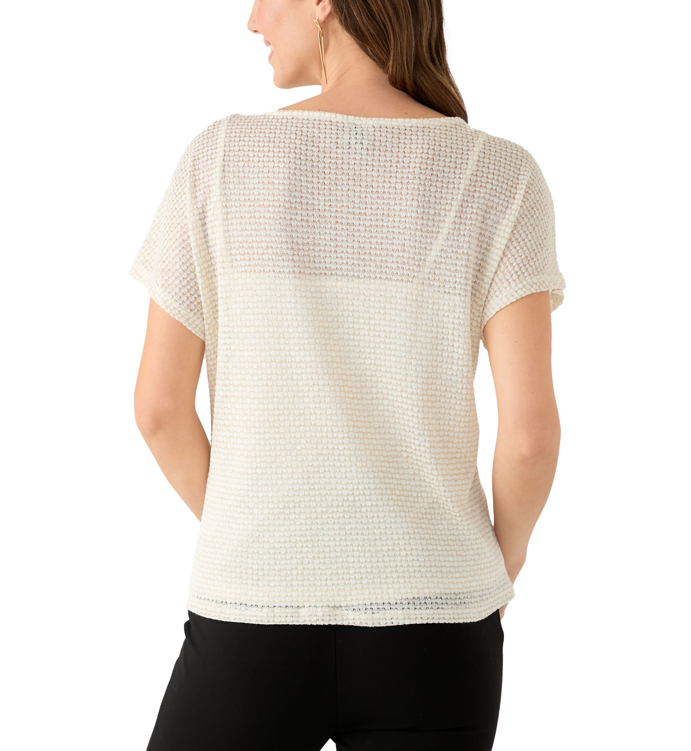 Womens Boat Neck Knit Top