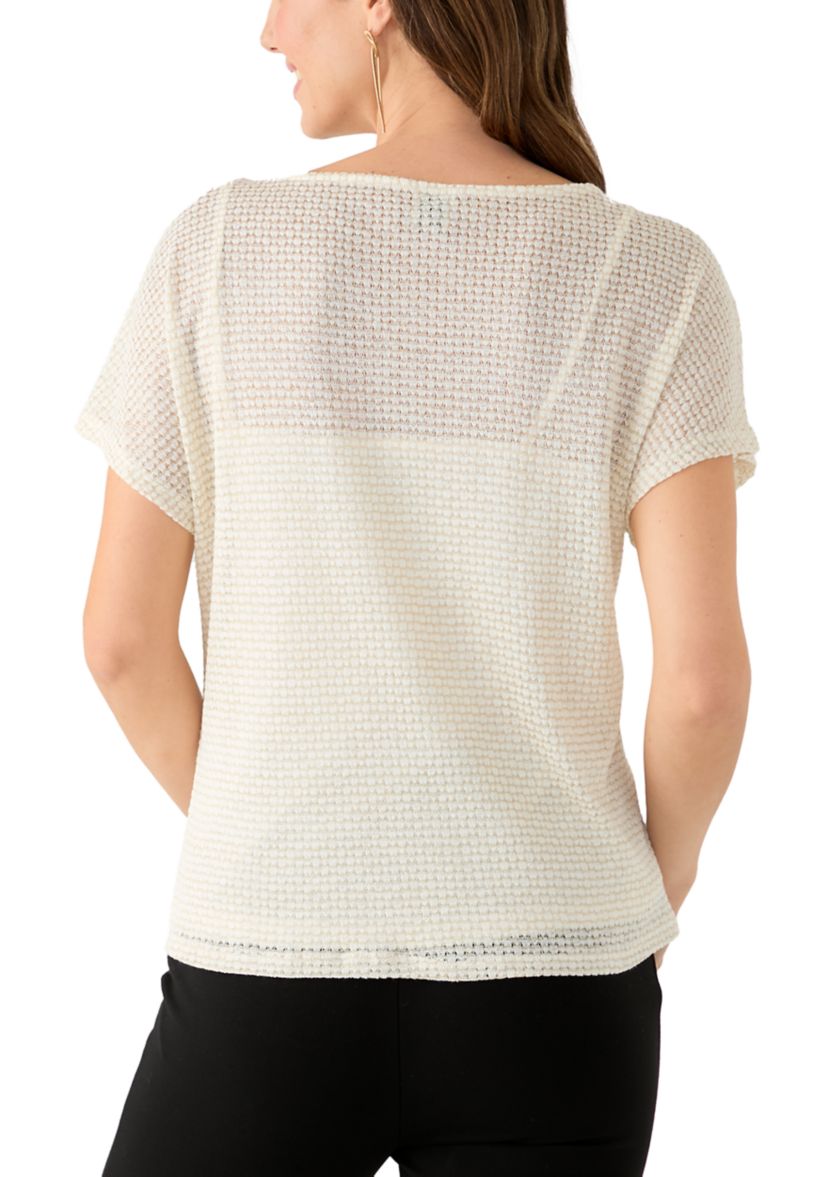 Womens Boat Neck Knit Top