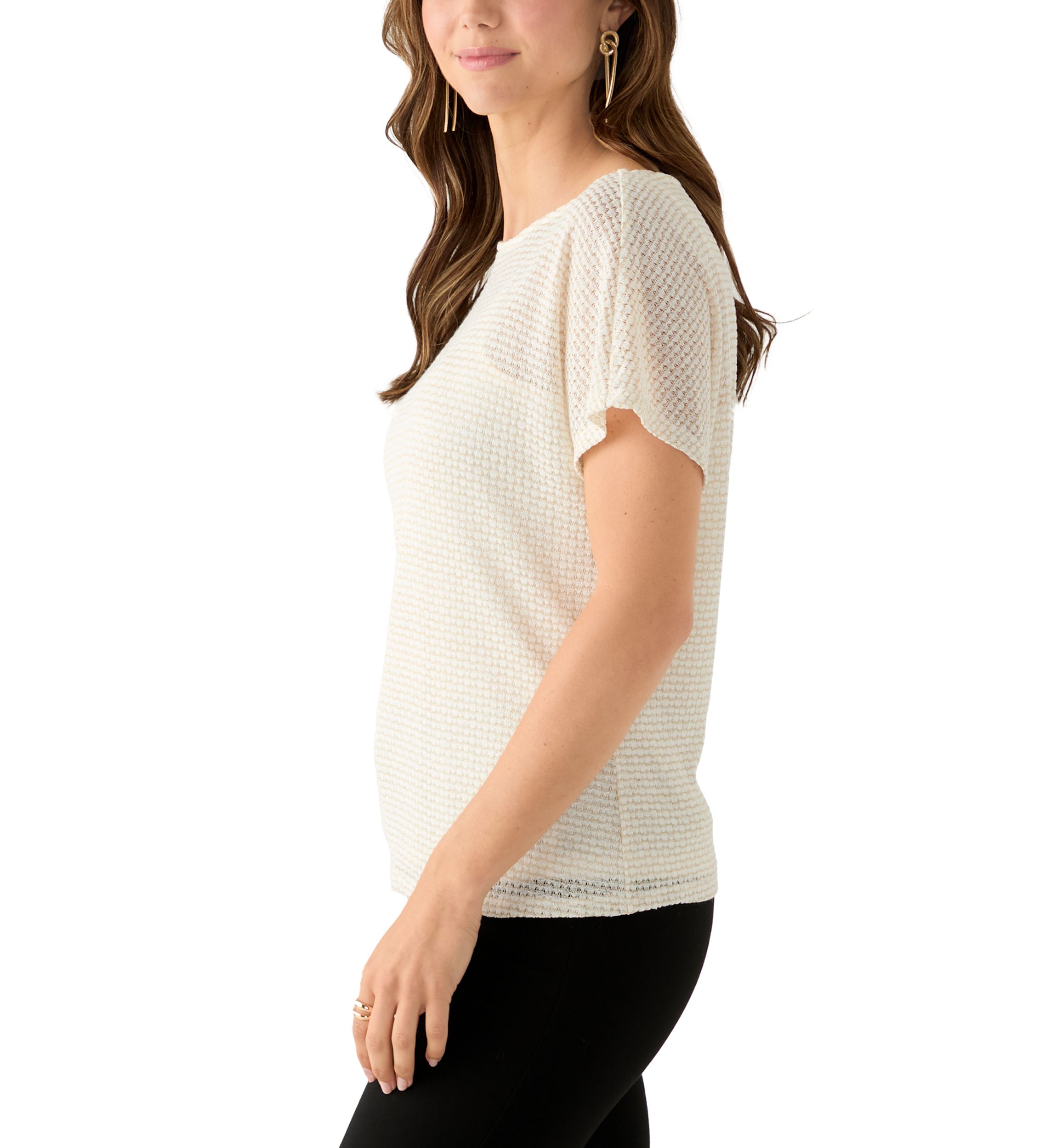 Womens Boat Neck Knit Top