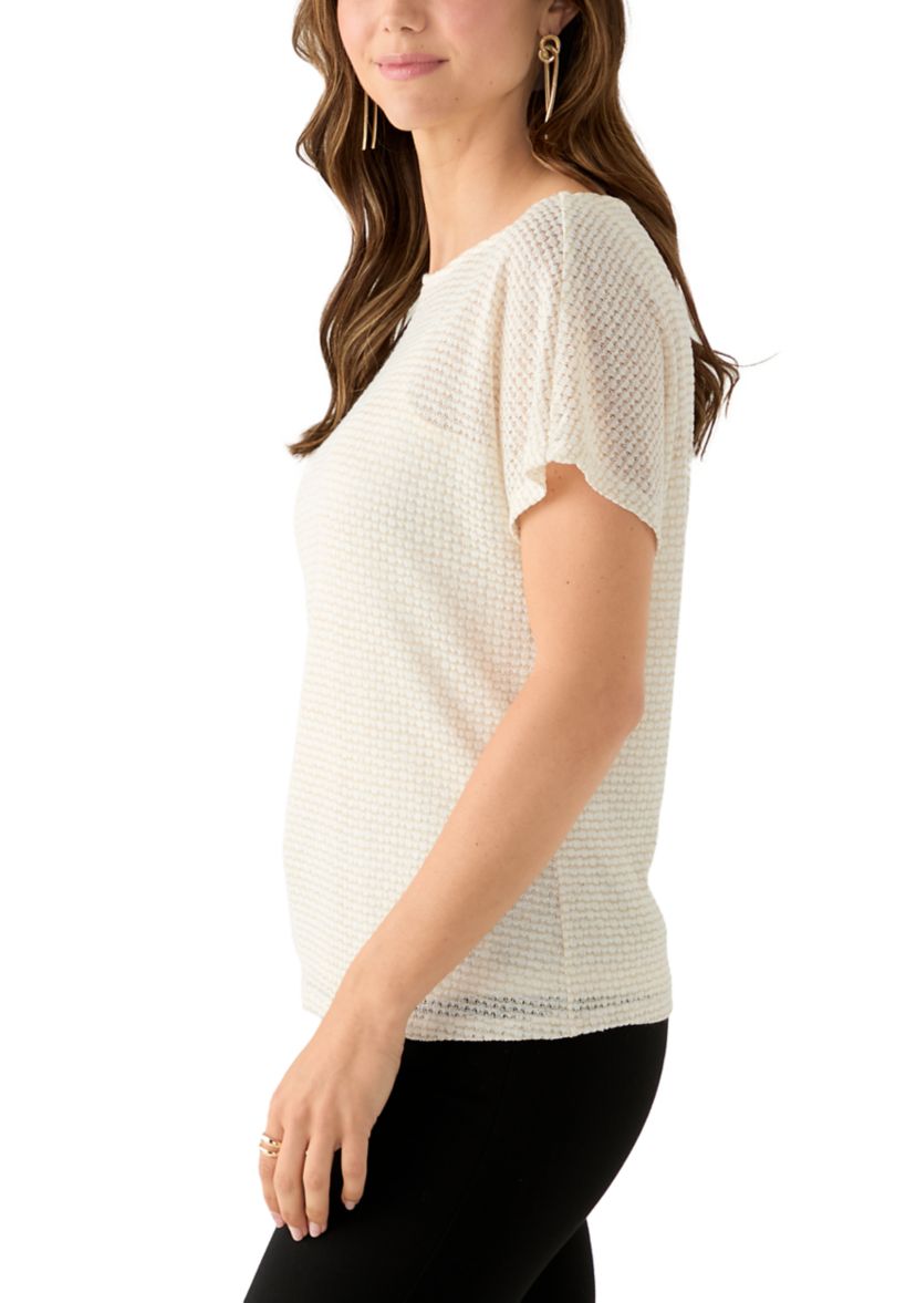 Womens Boat Neck Knit Top
