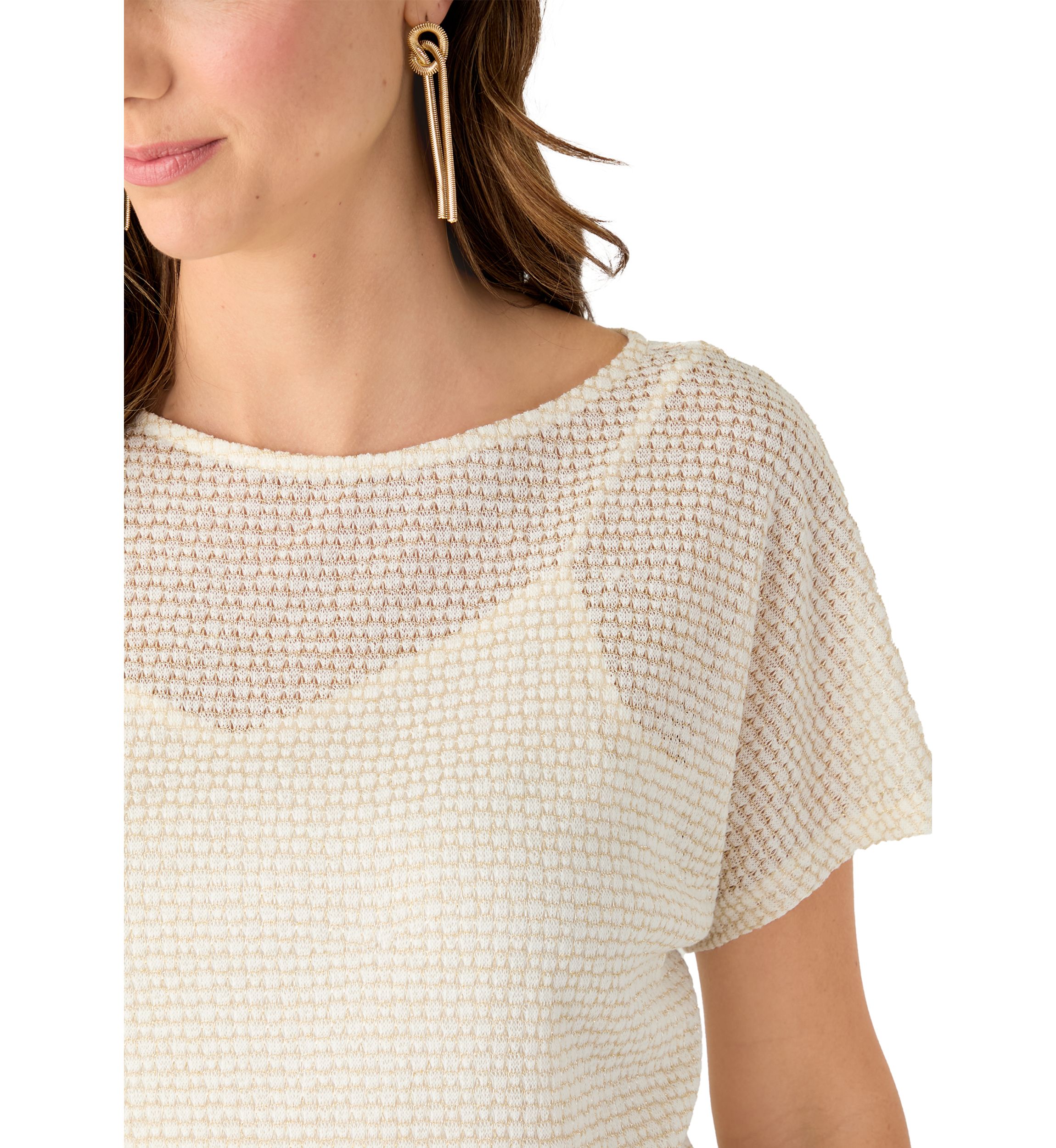 Womens Boat Neck Knit Top