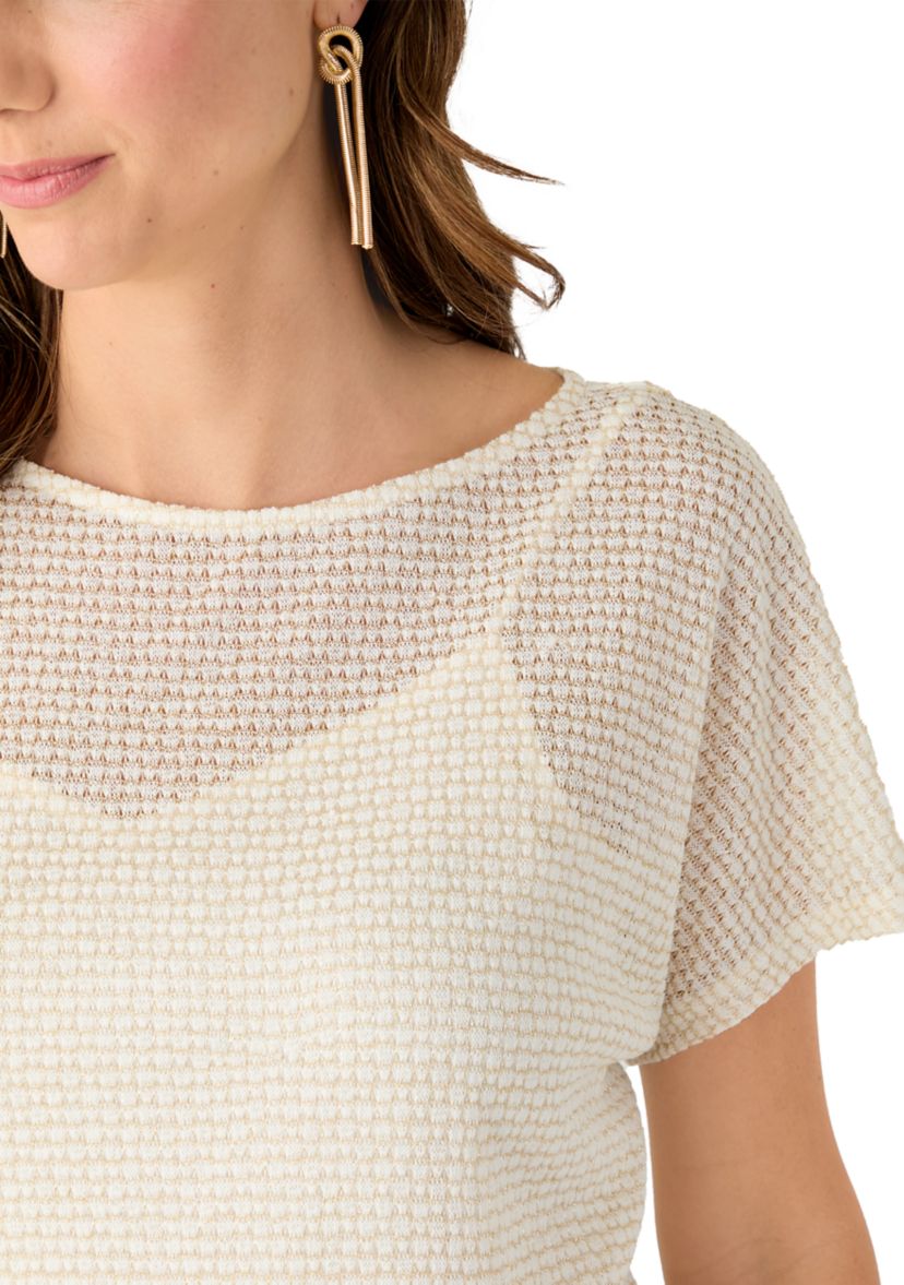 Womens Boat Neck Knit Top