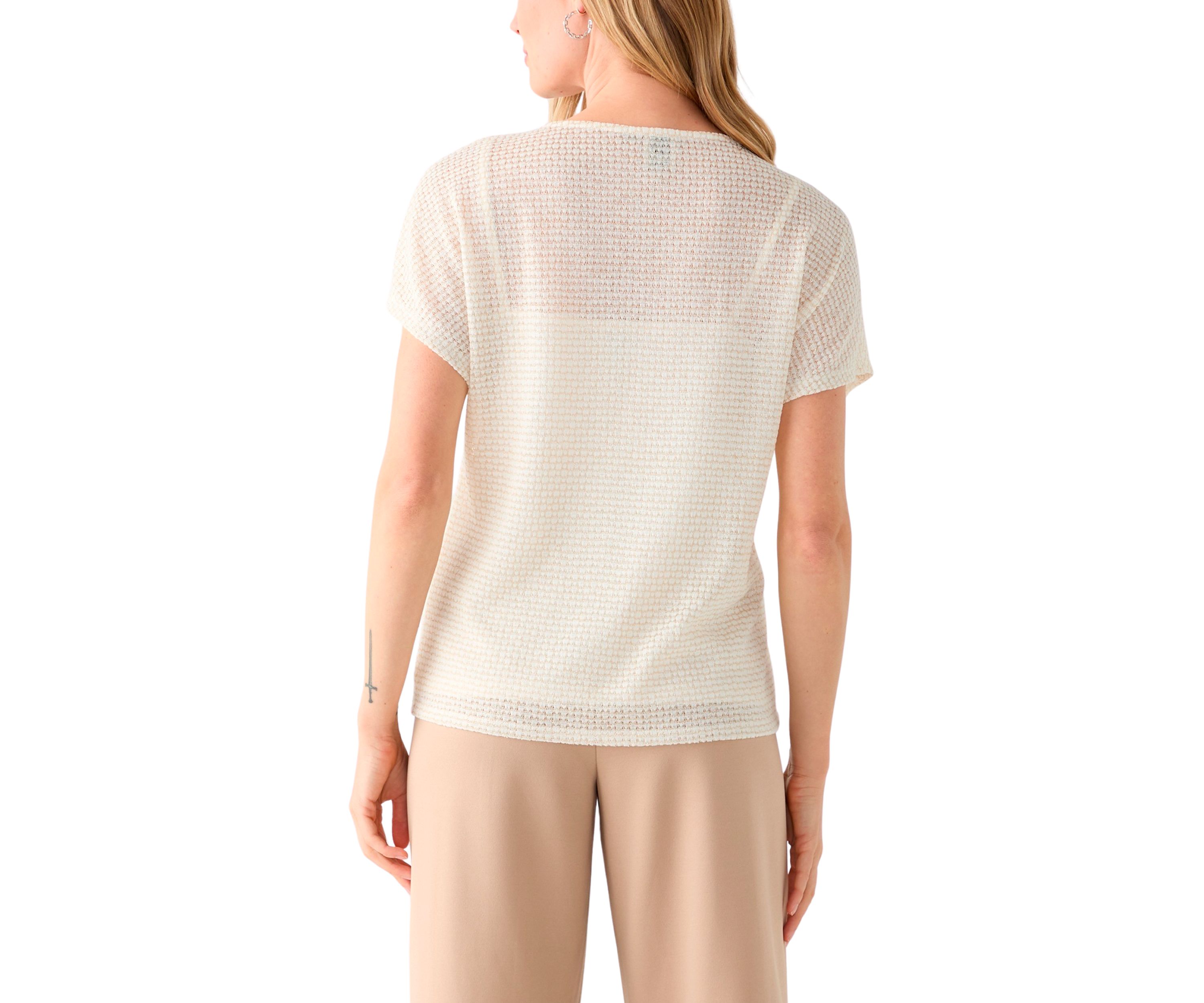 Petite Dolman Sleeve Boat Neck Blouse