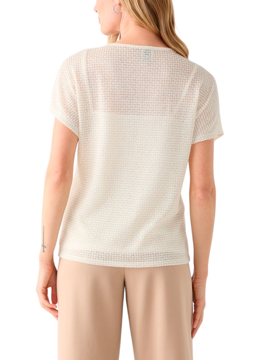 Petite Dolman Sleeve Boat Neck Blouse