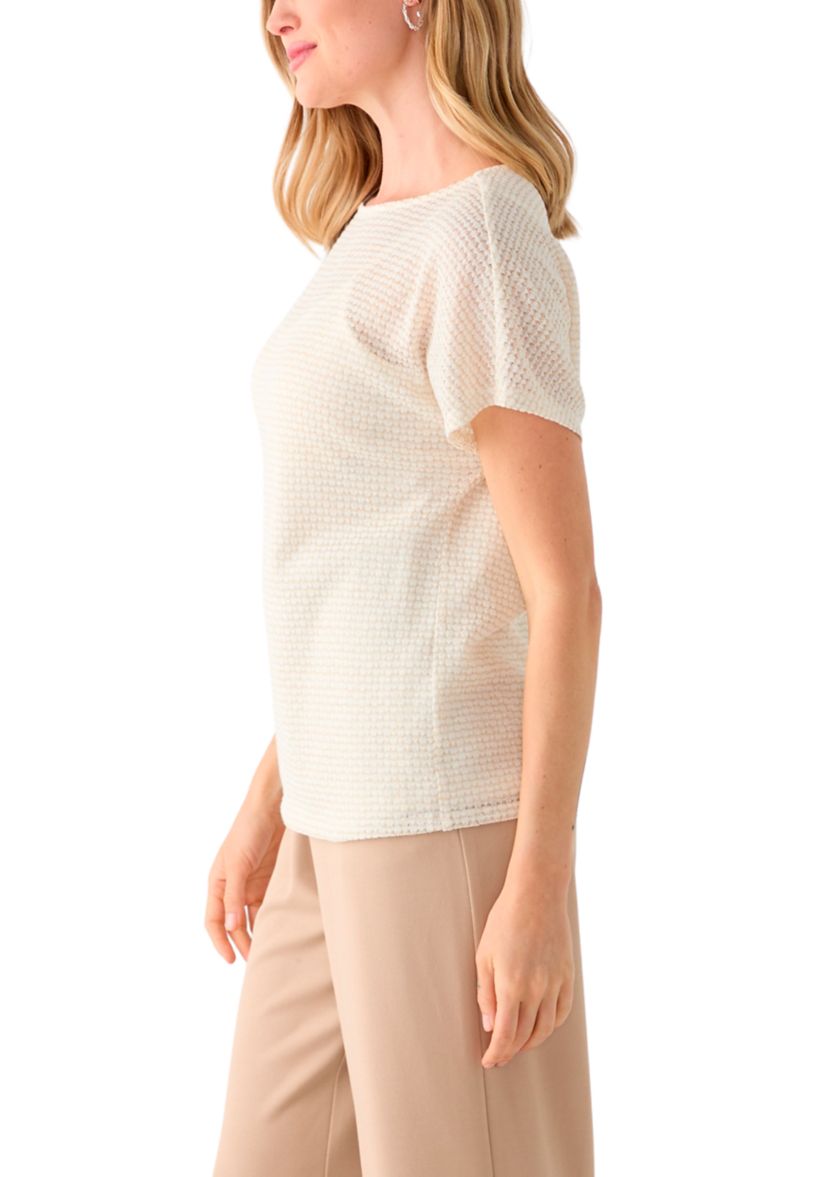 Petite Dolman Sleeve Boat Neck Blouse