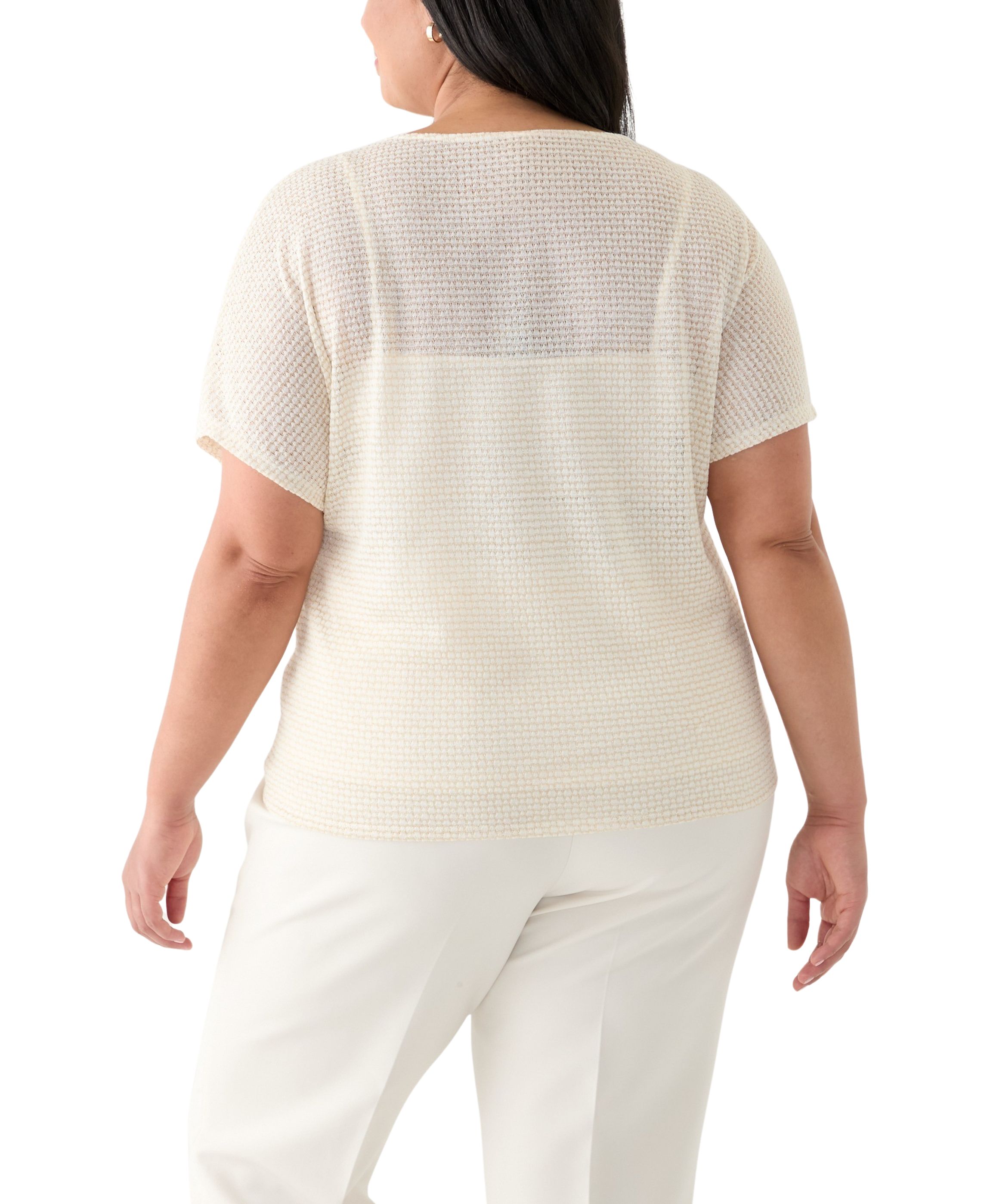 Plus Size Dolman Sleeve Boat Neck Top