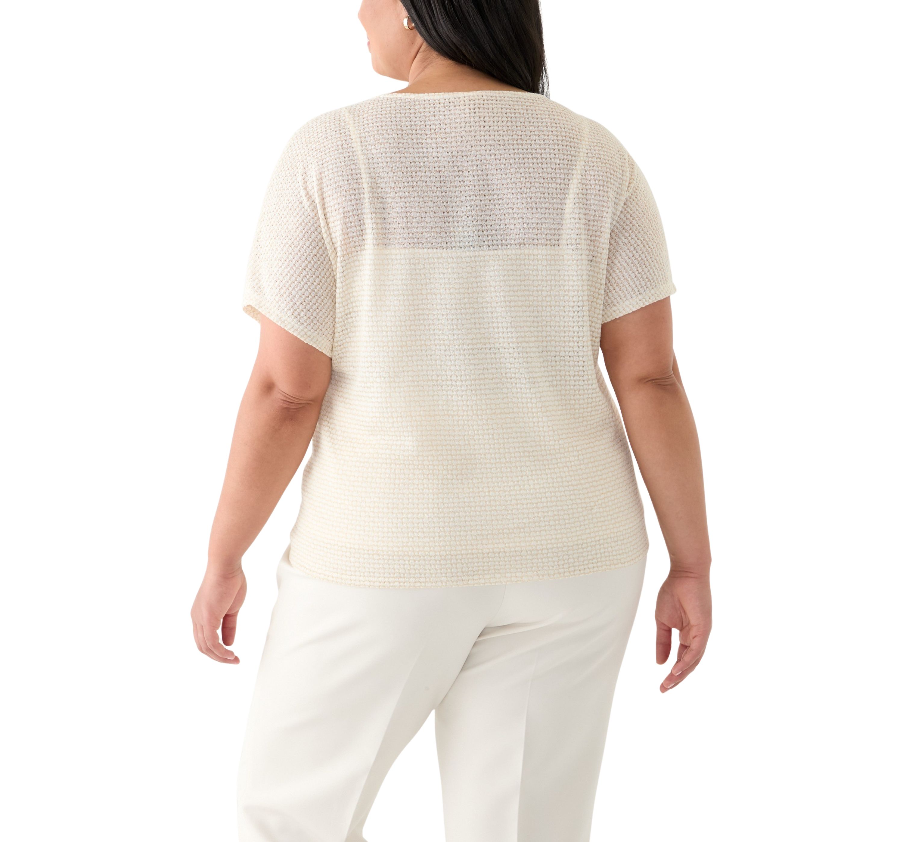 Plus Size Dolman Sleeve Boat Neck Top