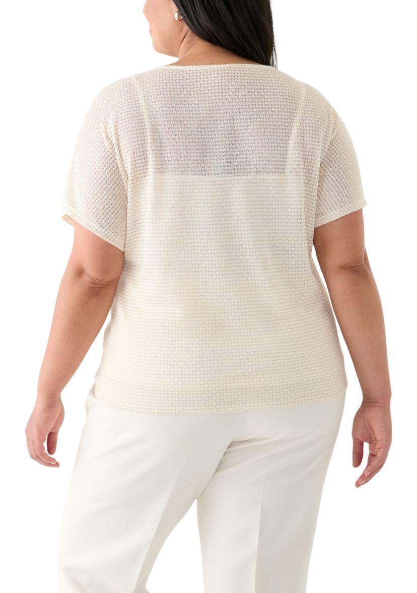 Plus Size Dolman Sleeve Boat Neck Top