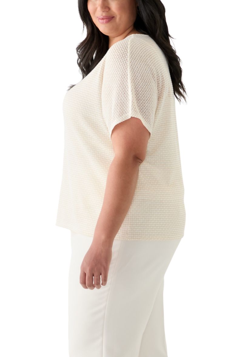 Plus Size Dolman Sleeve Boat Neck Top
