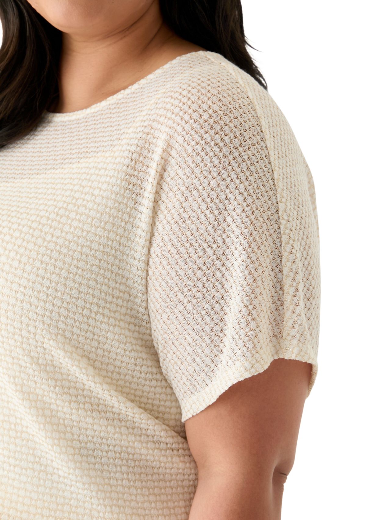 Plus Size Dolman Sleeve Boat Neck Top