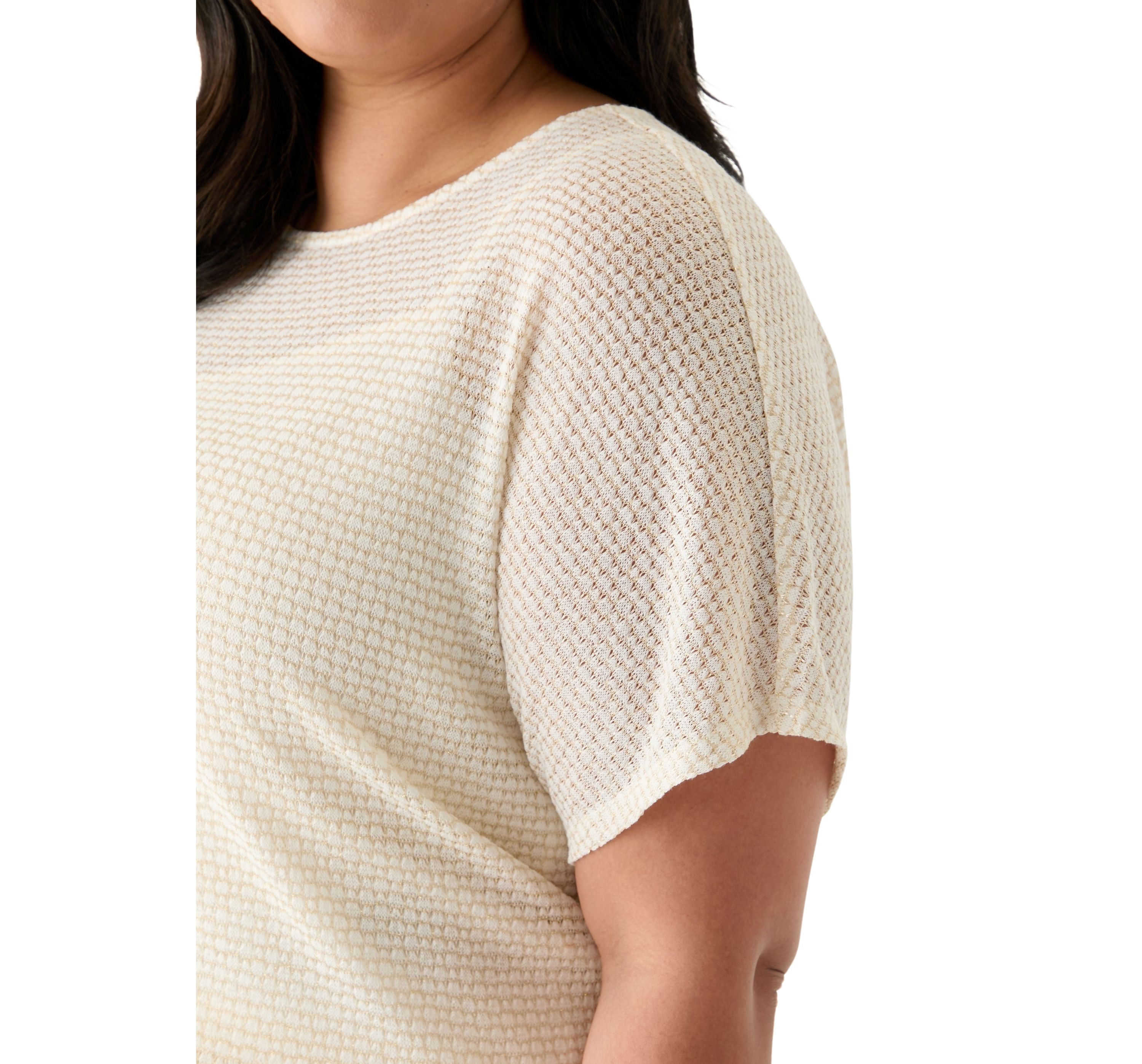 Plus Size Dolman Sleeve Boat Neck Top
