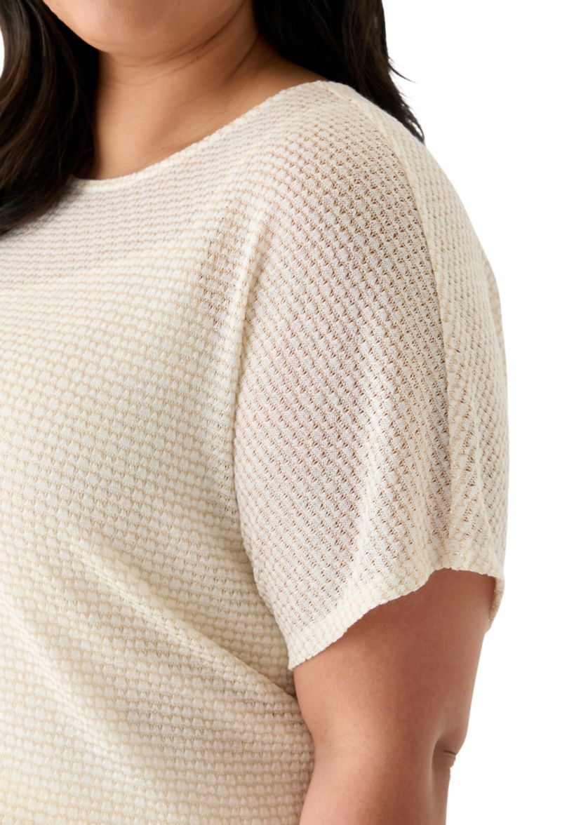 Plus Size Dolman Sleeve Boat Neck Top