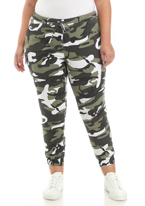 Almost Famous Plus Size Drawstring Cargo Joggers