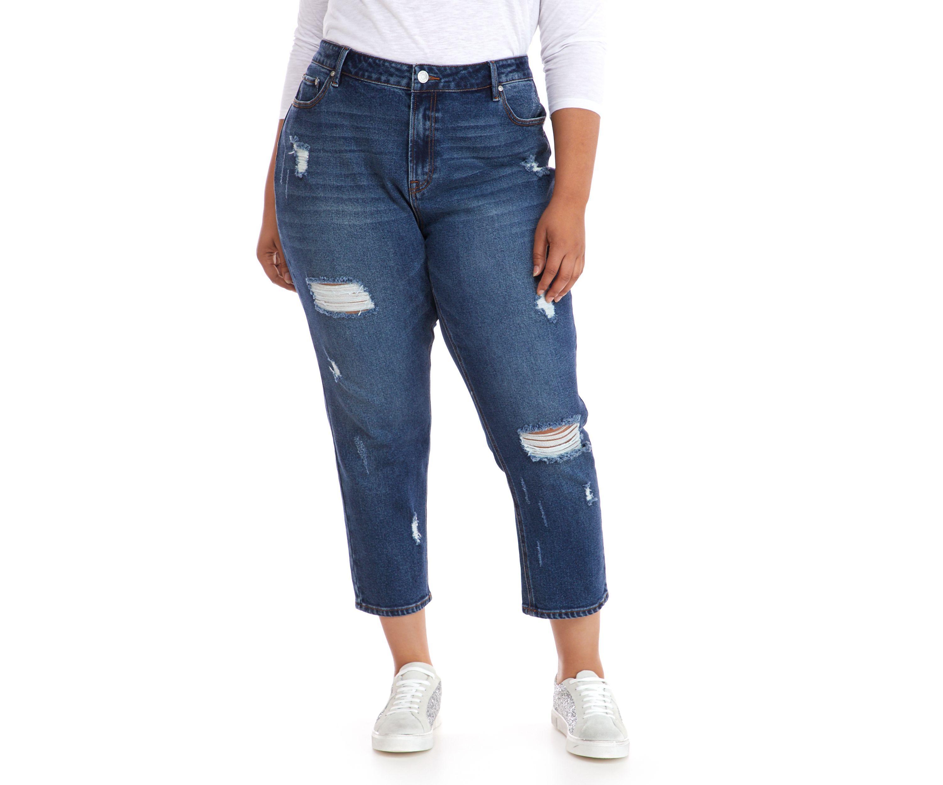 Plus Size Dark Wash Mom Jeans