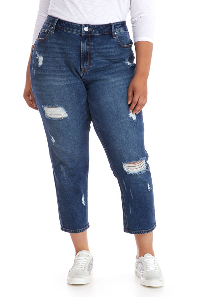 Plus Size Dark Wash Mom Jeans