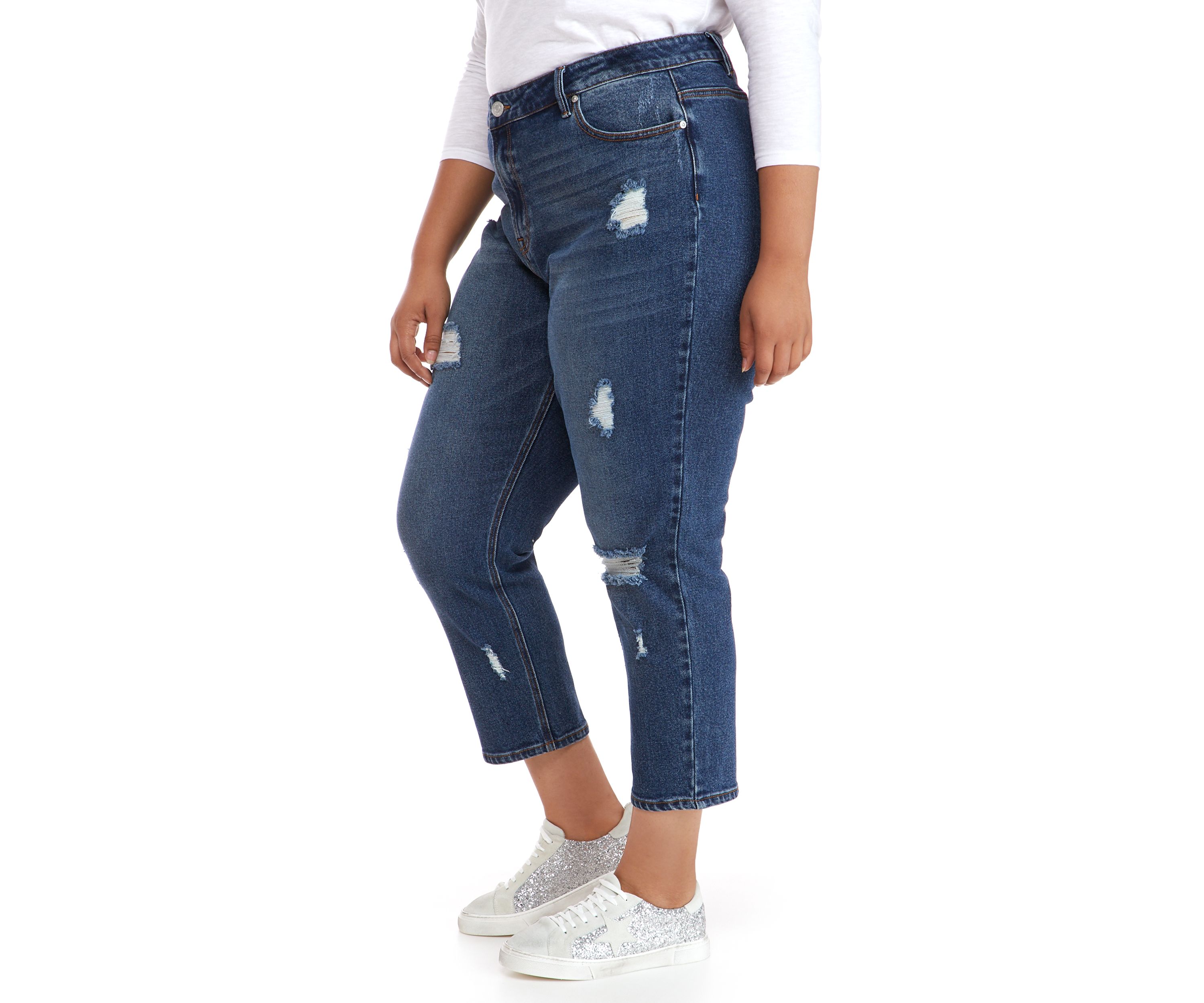 Plus Size Dark Wash Mom Jeans