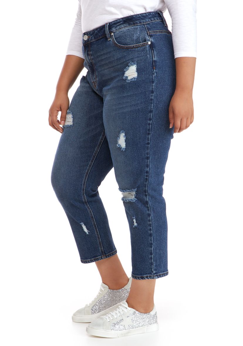 Plus Size Dark Wash Mom Jeans