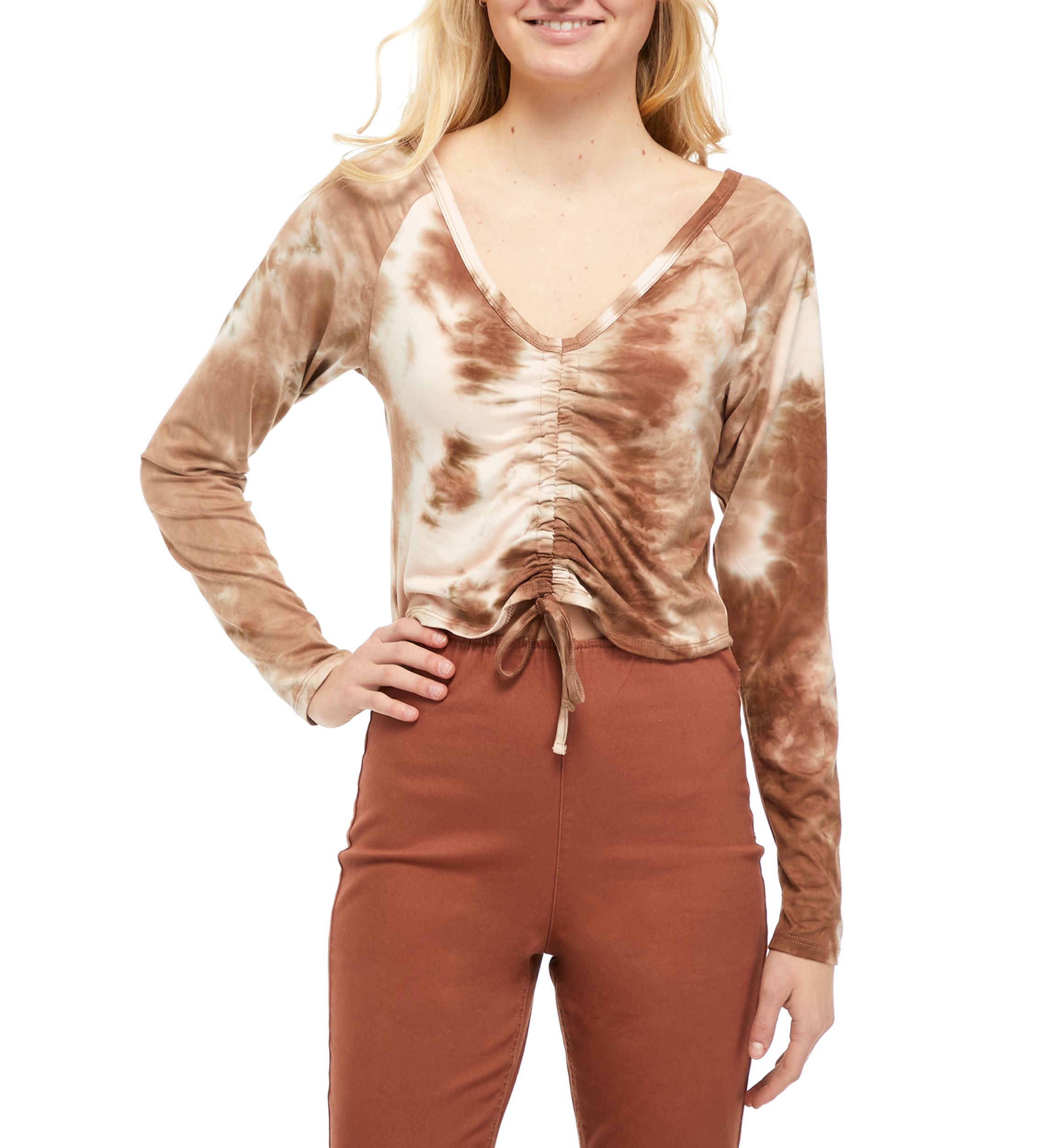 Juniors Tie Dye Cinched Top 