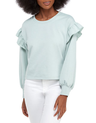 Almost Famous Juniors Ruffled One-Shoulder Top