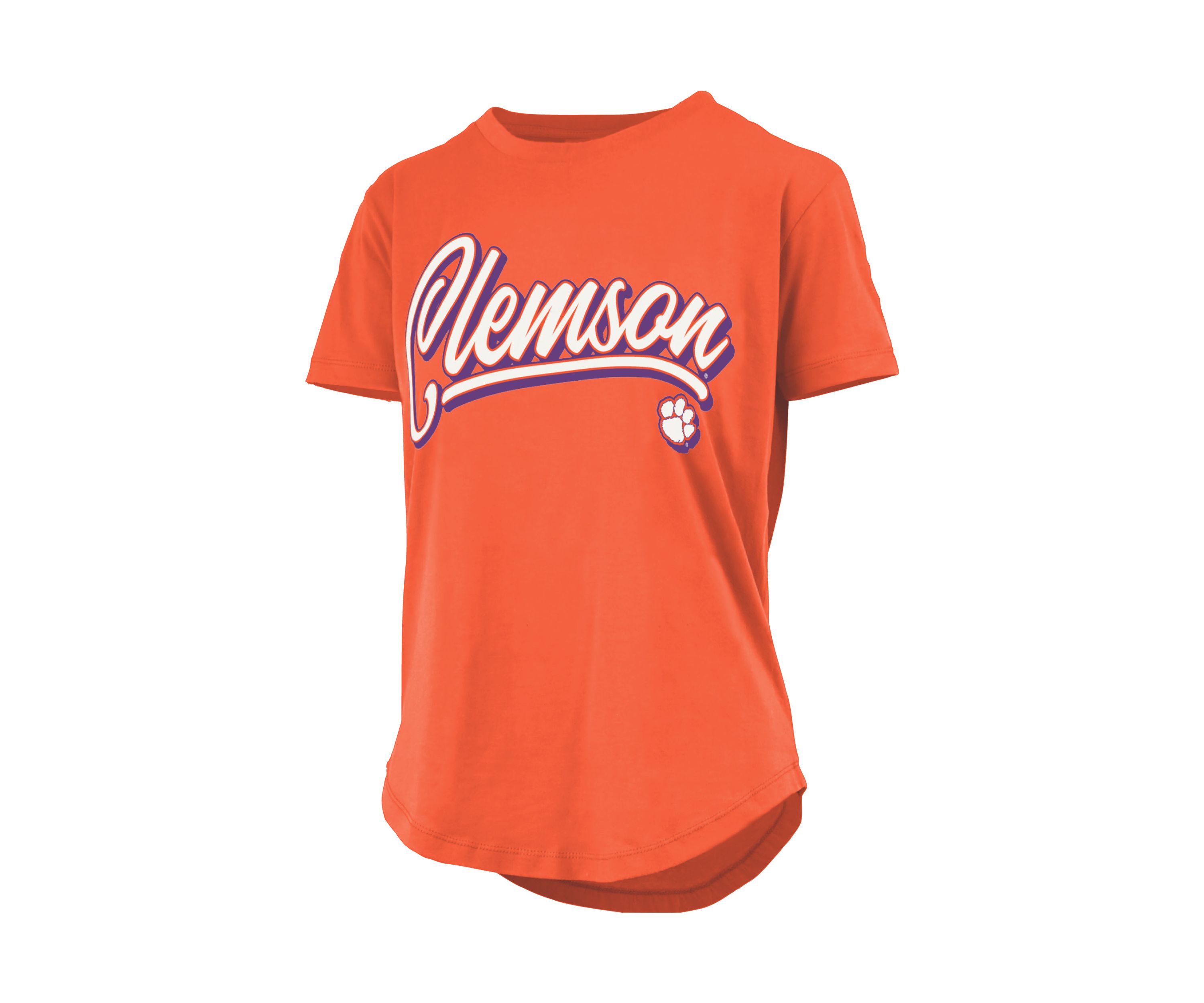 NCAA Clemson Tigers Harlow Short Sleeve Rounded Bottom Graphic T-Shirt