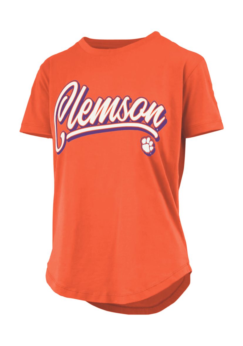 NCAA Clemson Tigers Harlow Short Sleeve Rounded Bottom Graphic T-Shirt