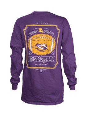 Royce Lsu Tigers Long Sleeve Framed Football T Shirt Belk