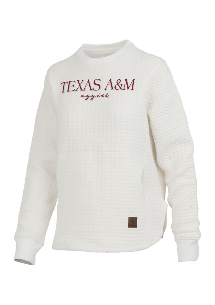 NCAA Texas A&M Aggies Champagne Bubble Knit Fleece Sweatshirt