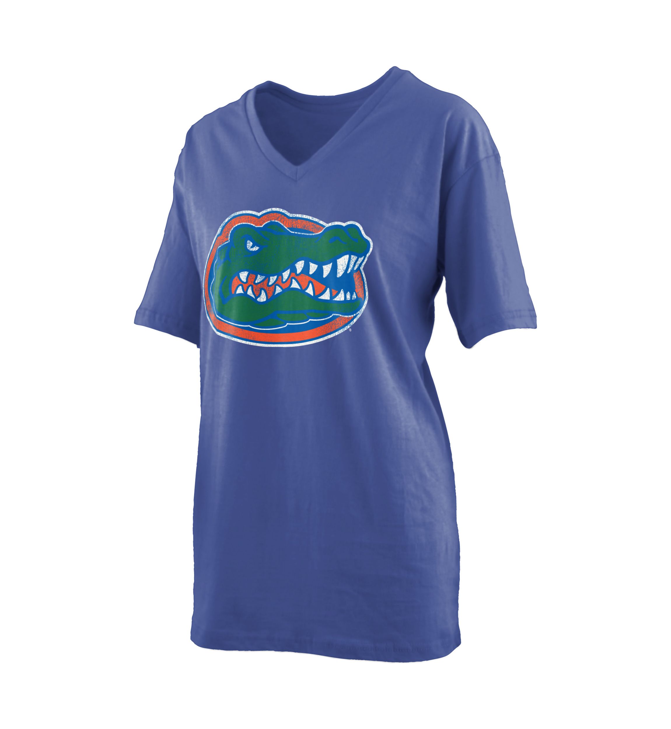 NCAA Florida Gators Distressed Logo Jersey V-Neck T-Shirt