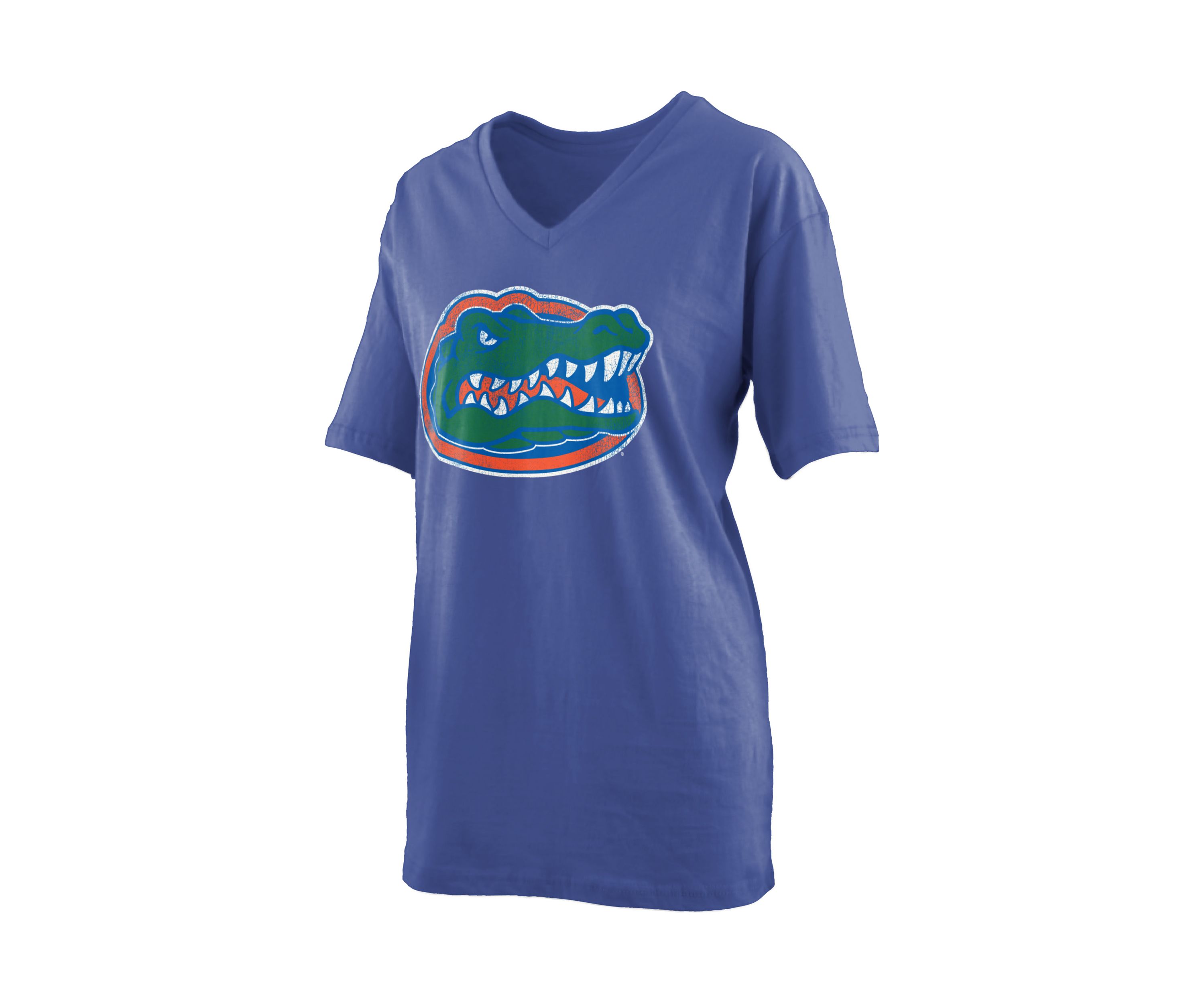 NCAA Florida Gators Distressed Logo Jersey V-Neck T-Shirt
