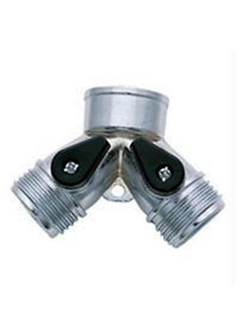 Melnor Inc Two-way Hose Connector- Chrome