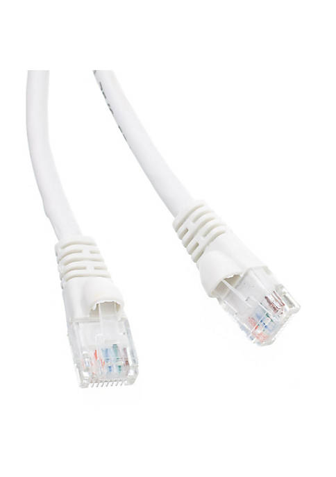 Cable Wholesale Cat5e White Ethernet Patch Cable, Snagless/Molded