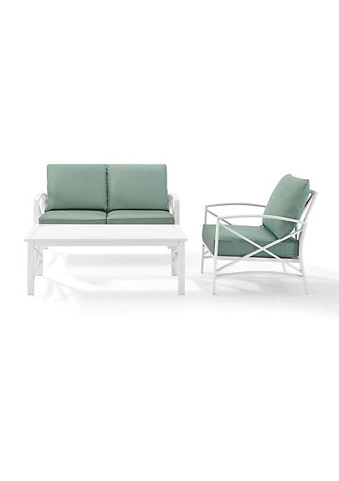 Crosley Furniture KO60014WH-MI Kaplan 3-Piece Outdoor Seating Set