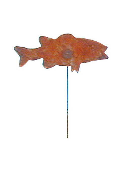 Village Wrought Iron RGS-9 Fish Rusted Garden Stake