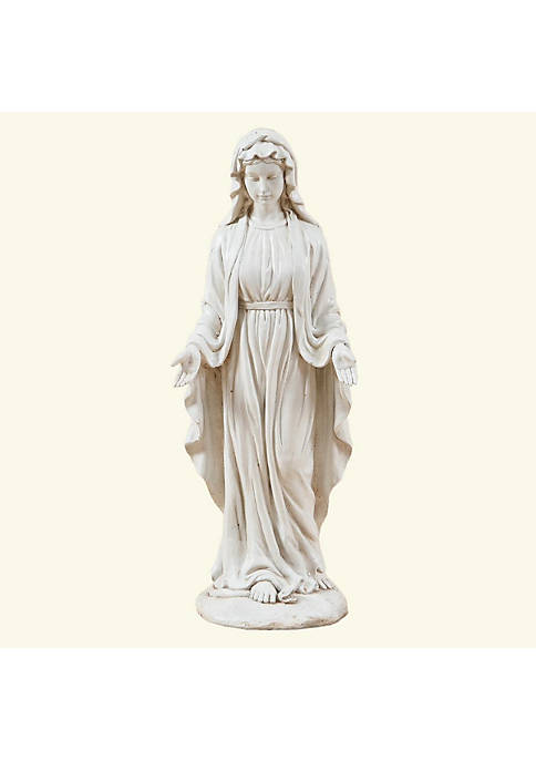 Luxen Home White MgO Virgin Mary Garden Statue