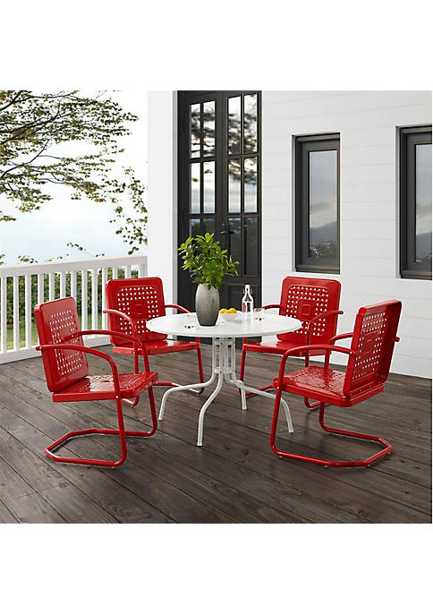 Crosley Furniture KO10017RE Outdoor Dining Set Bright Red