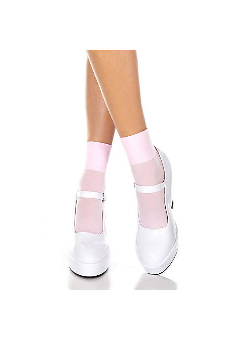 Music Legs 512-BABY PINK Opaque Anklet Socks