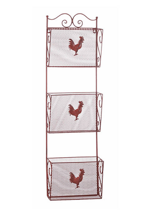 Accent Plus Modern Home Decorative Red Rooster Triple