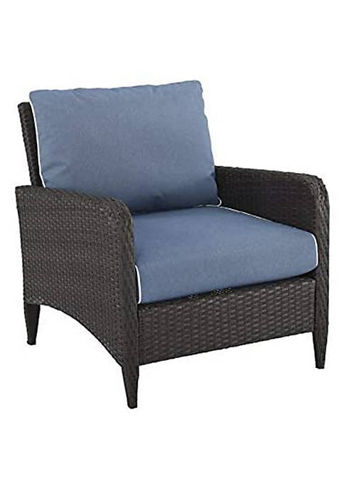Crosley Brands KO70066BR-BL Kiawah Outdoor Wicker Arm Chair