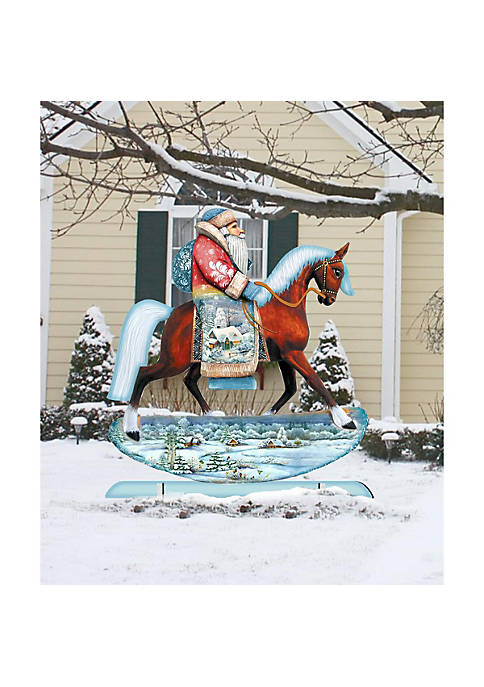G.DeBrekht 8151121F Horsey Santa Free Standing Garden Decor