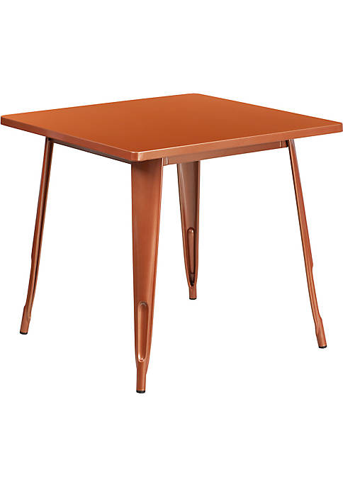 Flash Furniture Commercial Grade 31.5" Square Copper Metal