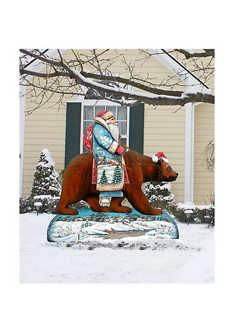 G.DeBrekht 8151128F Grizzly Bear Santa Free Standing Garden